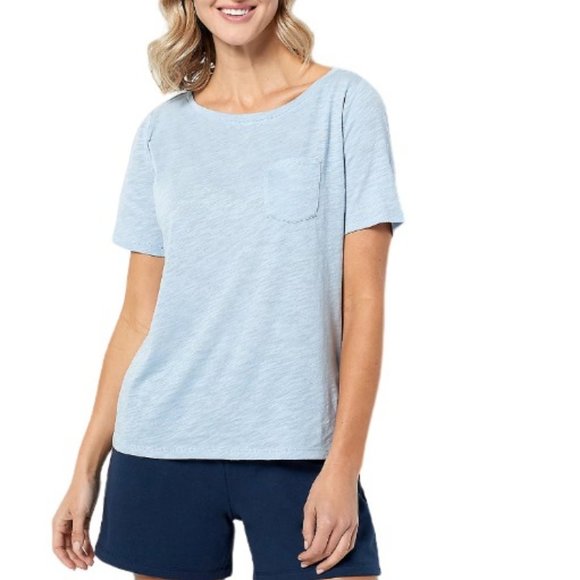 Studio Park x Courtney Khondabi Cotton Modal Slub Tee  13627 - Picture 1 of 1